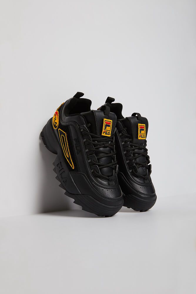 Fila Trainers Kids Black Disruptor 2 Patches - Ireland 36821-ODZA